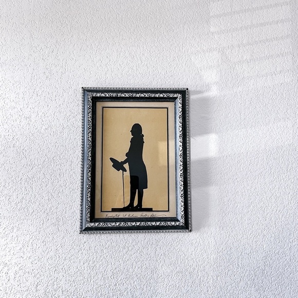 Vintage Catalda for Carson's Silhouettes Borghese Style‎ Colonial Man Framed Art - Picture 1 of 3
